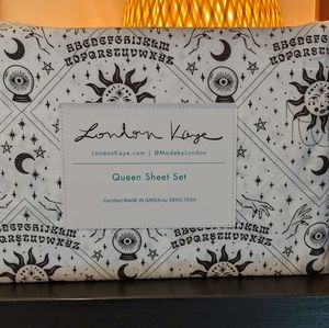 London Kaye Ouija Queen Halloween Sheet Set Sun Moon Stars Supernatural